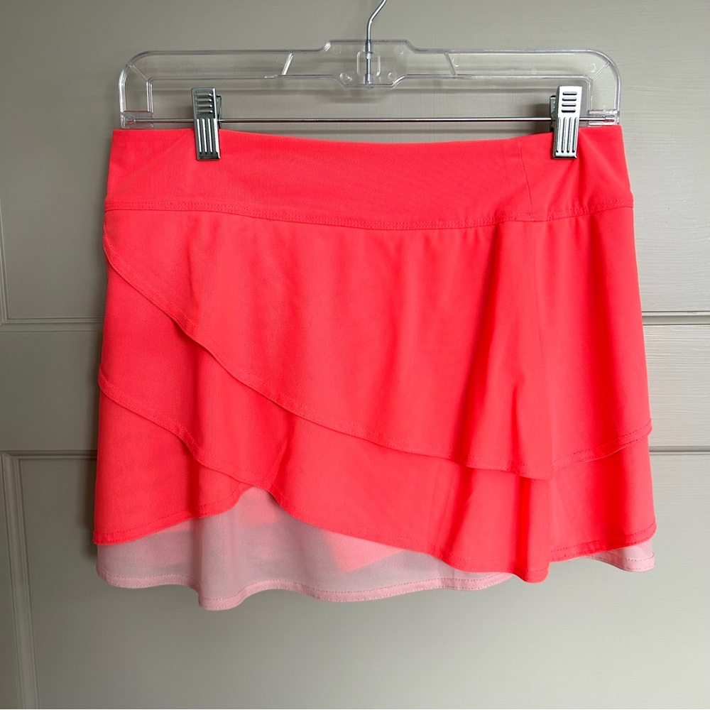Title Nine Size S Pink Mini Skater Skort with Ruffled Tiers